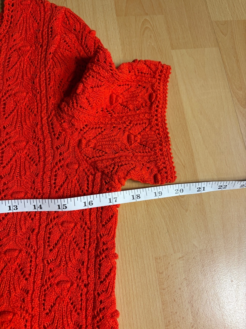 Sezane Milane Red Short-Sleeve Knit Button-Up Top Size M - Picture 10 of 11